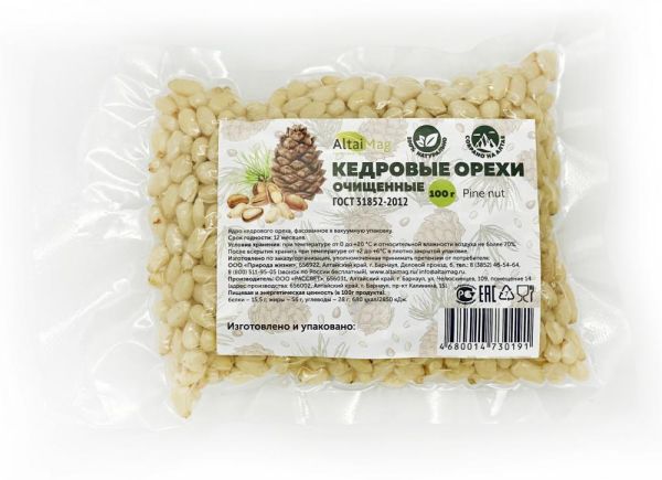 Изображение товара Кедровый орех очищенный АлтайМаг ядро, 100 гр Кедровый орех очищенный АлтайМаг ядро, 100 гр фотография